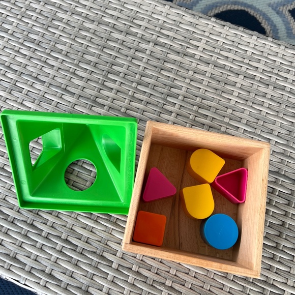 IKEA Shape Sorter Wooden House with Removable Roof and Multi Shapes Montessori - Picture 3 of 7